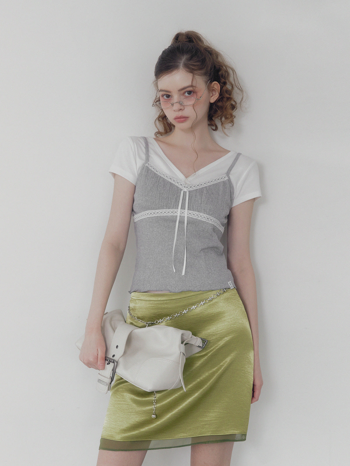 Heden Lace Contrast Sleeveless Top