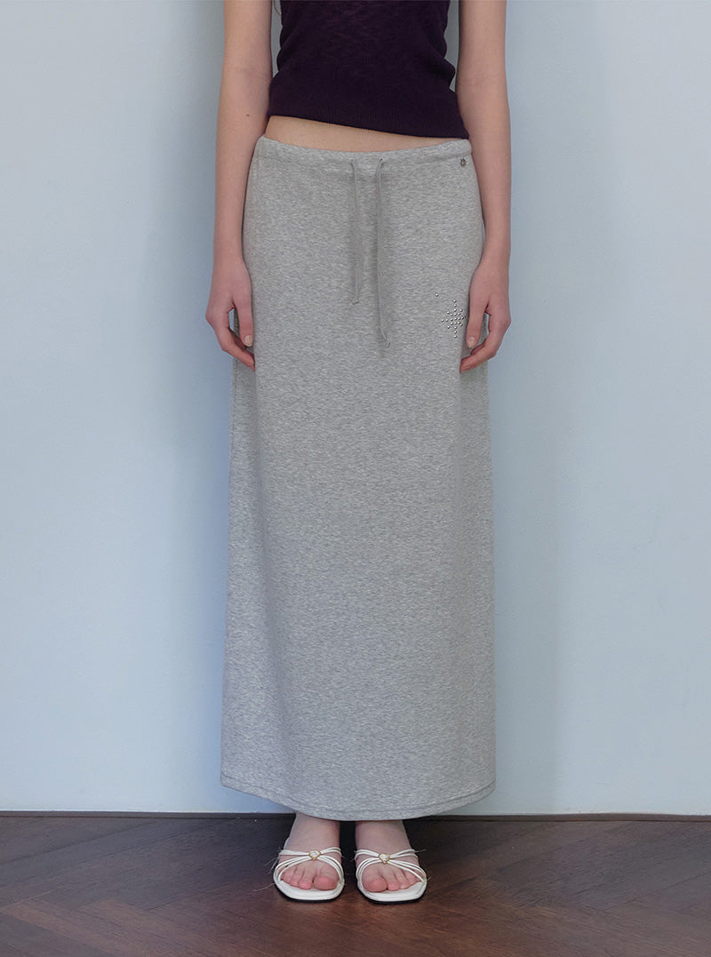 Heco stud banding long skirt