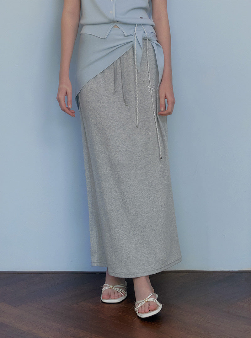 Heco stud banding long skirt
