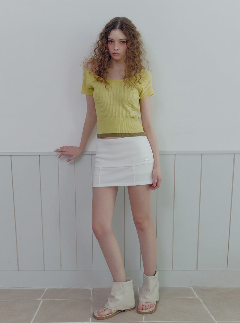 Rowen Halter Layered Short-Sleeve Knit