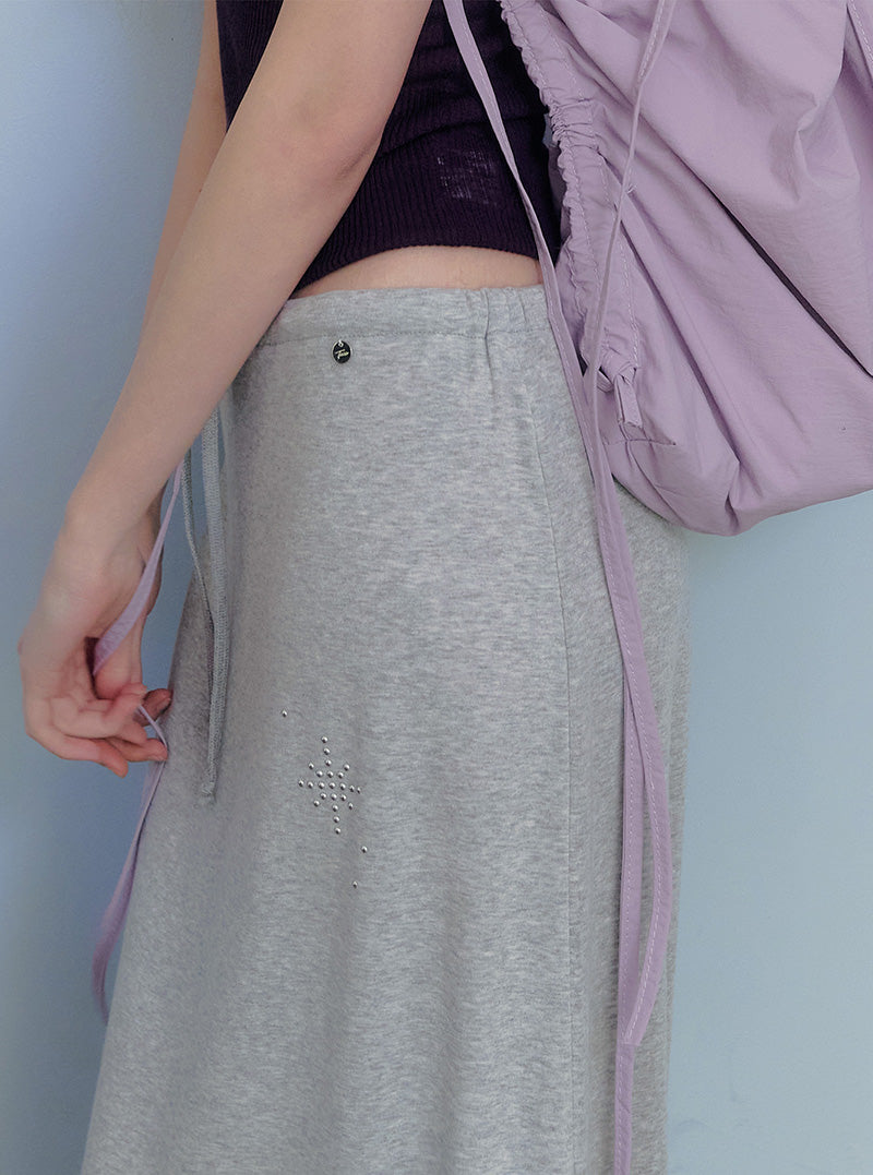 Heco stud banding long skirt