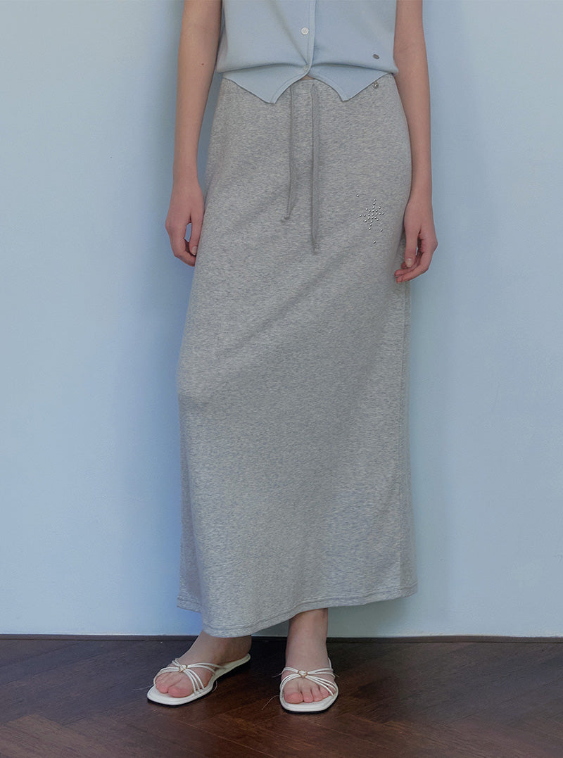 Heco stud banding long skirt