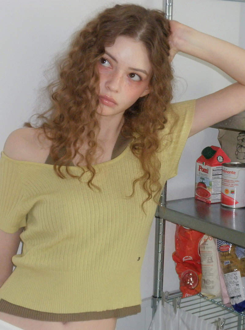Rowen Halter Layered Short-Sleeve Knit