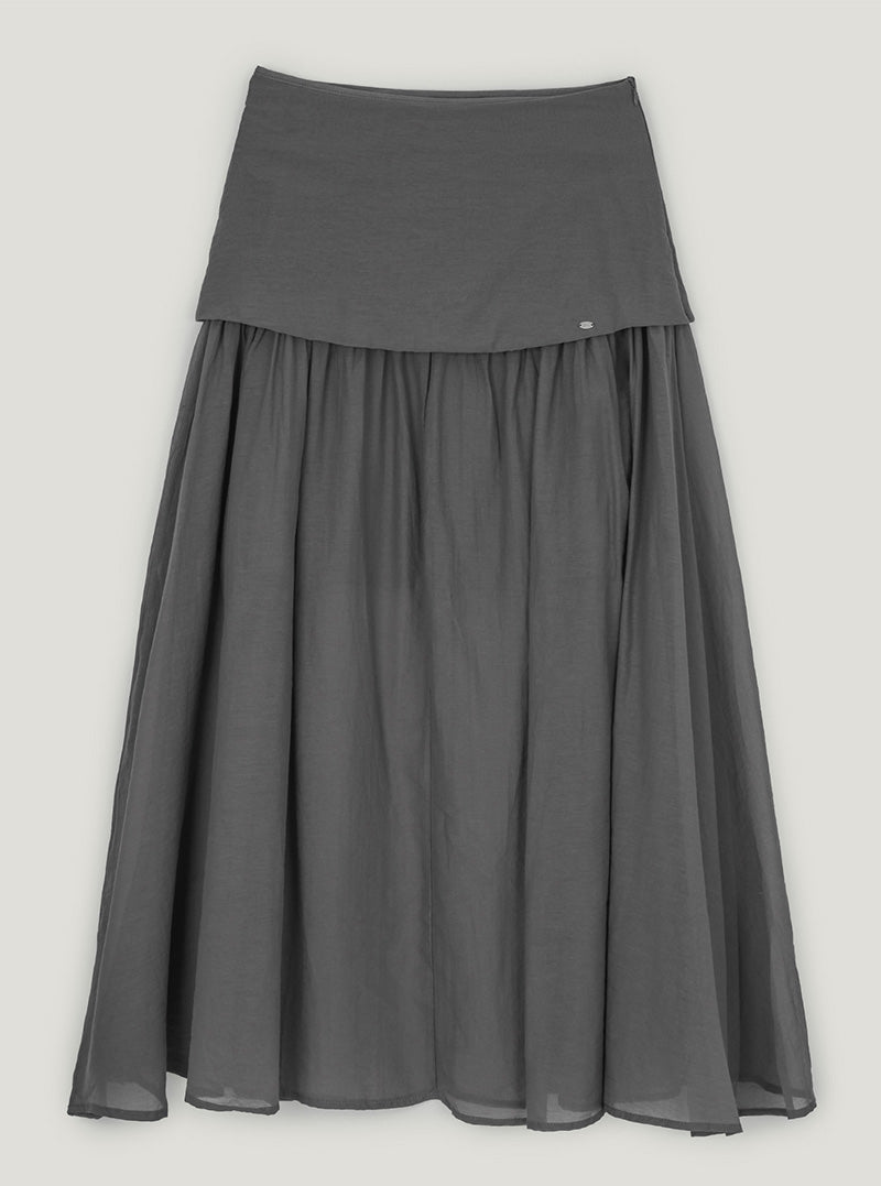 Mels layered flare long skirt