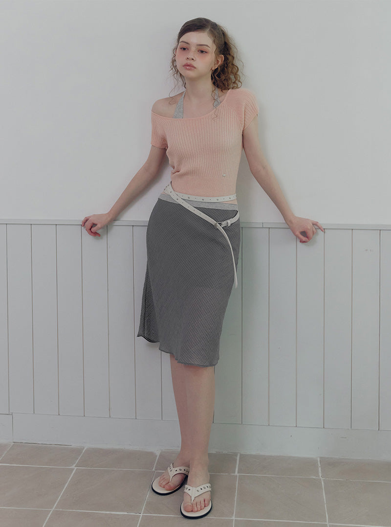 Rowen Halter Layered Short-Sleeve Knit