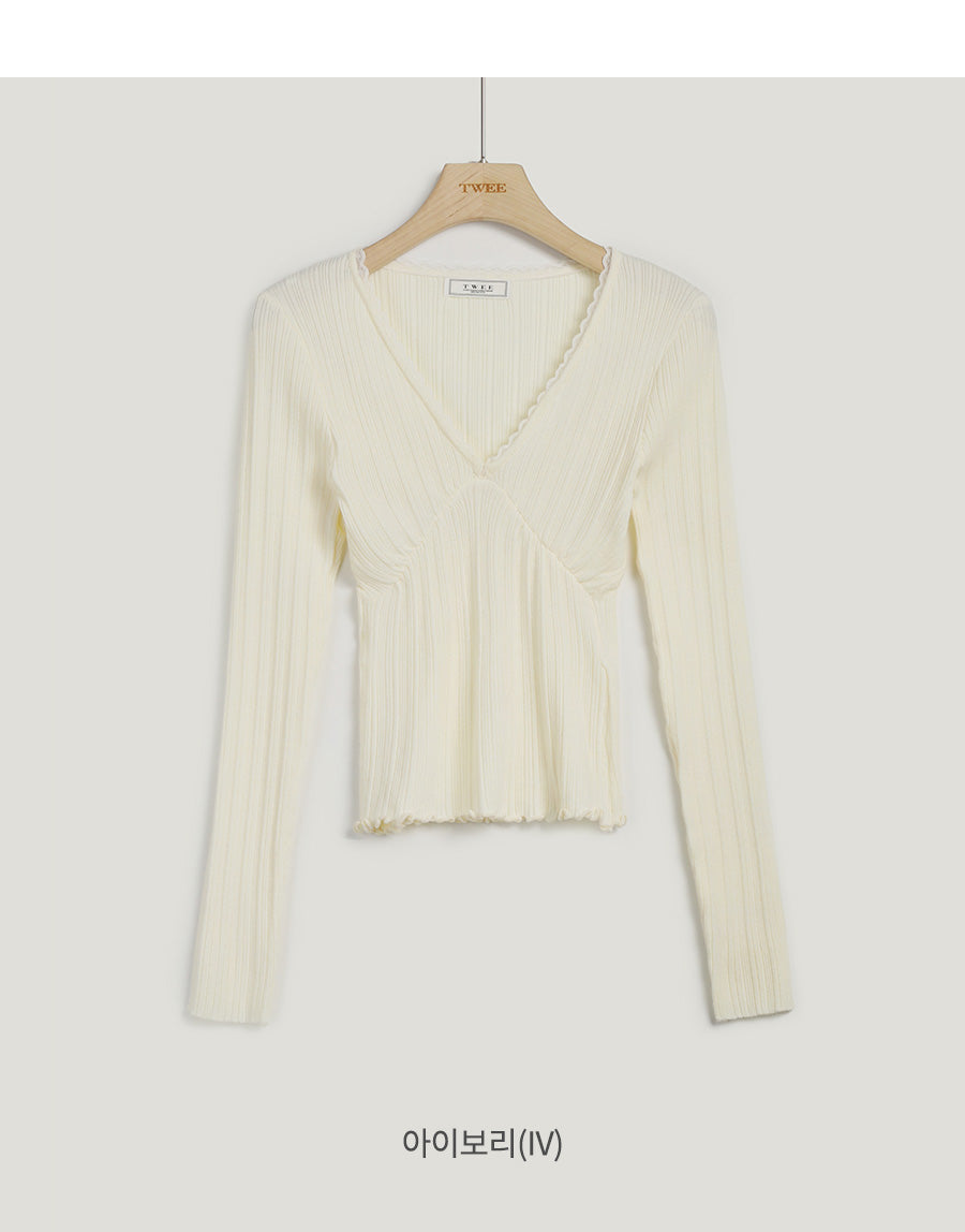 Rumble Wool V-Neck Lace Knit