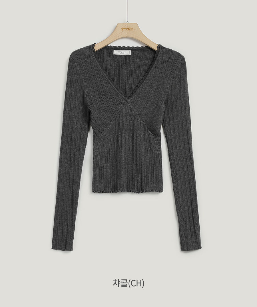 Rumble Wool V-Neck Lace Knit