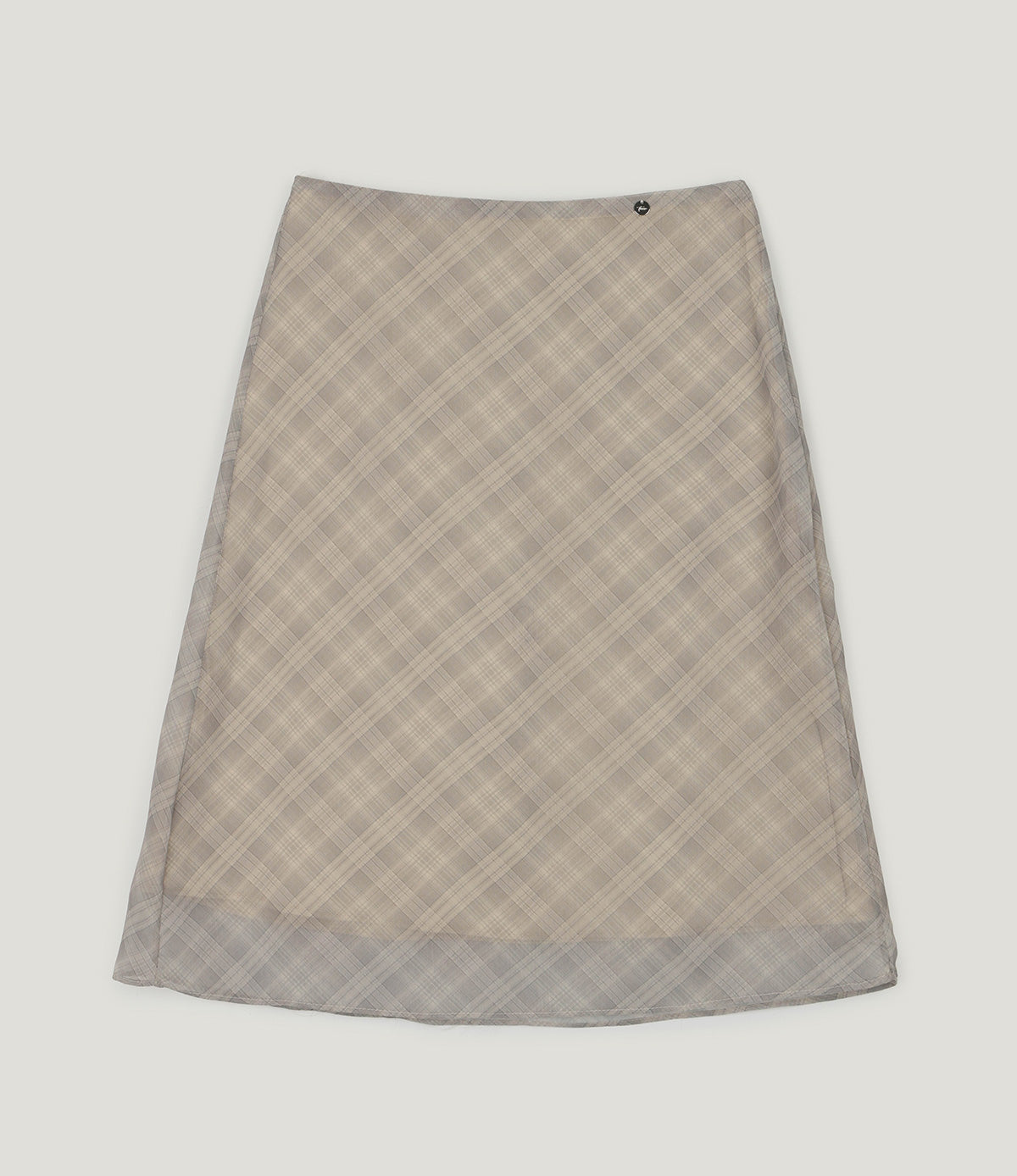 Mush check banding midi skirt