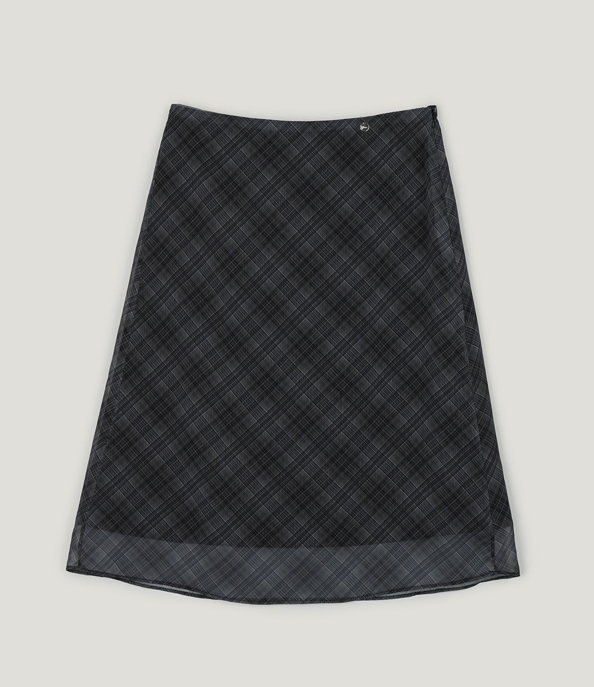 Mush check banding midi skirt