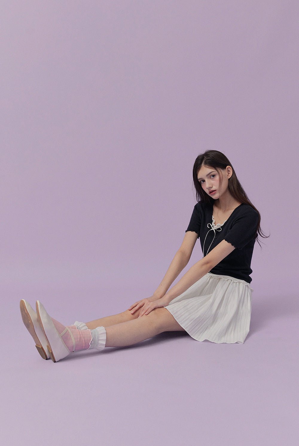 Bait layered short-sleeve knit