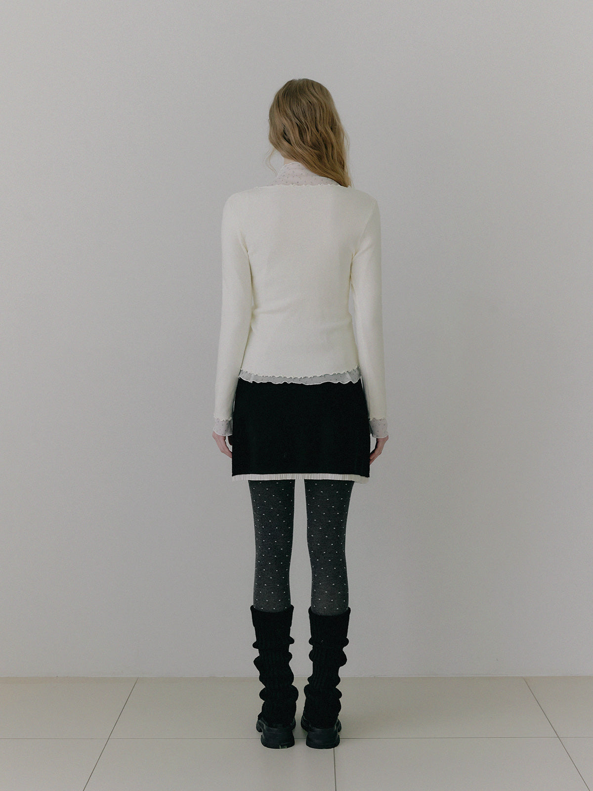 Newb Ribbon Frill Knit Top