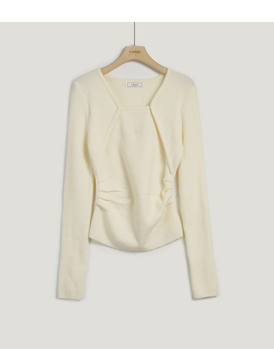 Kethia Wool Shirring Bolero Knit