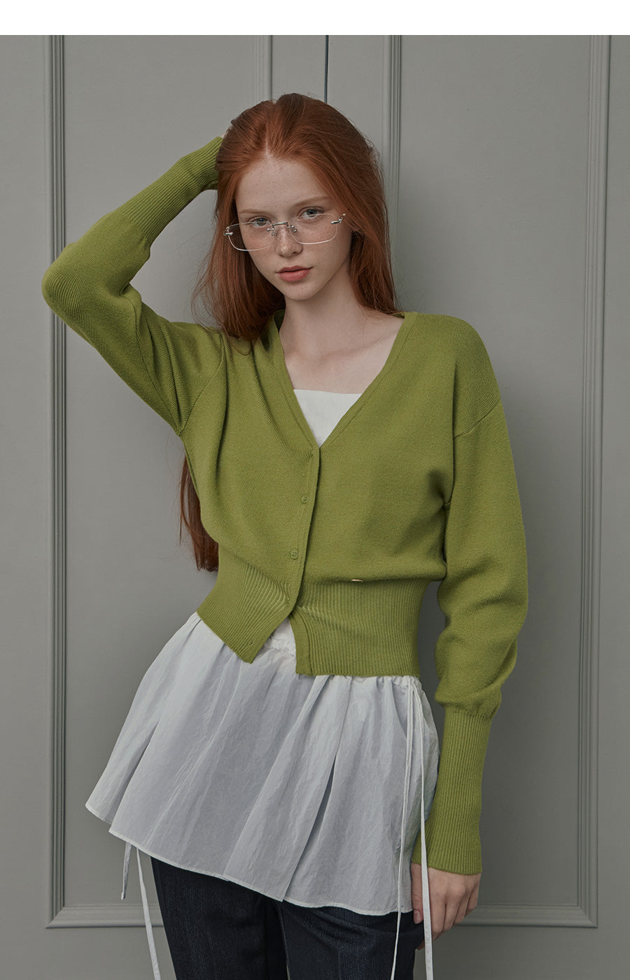 【TWEE】Anu Lovely Basic V-Neck Cardigan