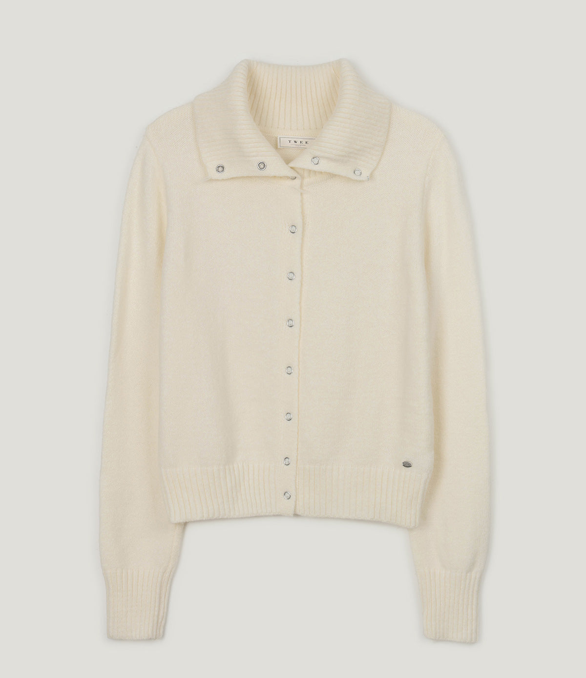 Conna high-neck snap button cardigan