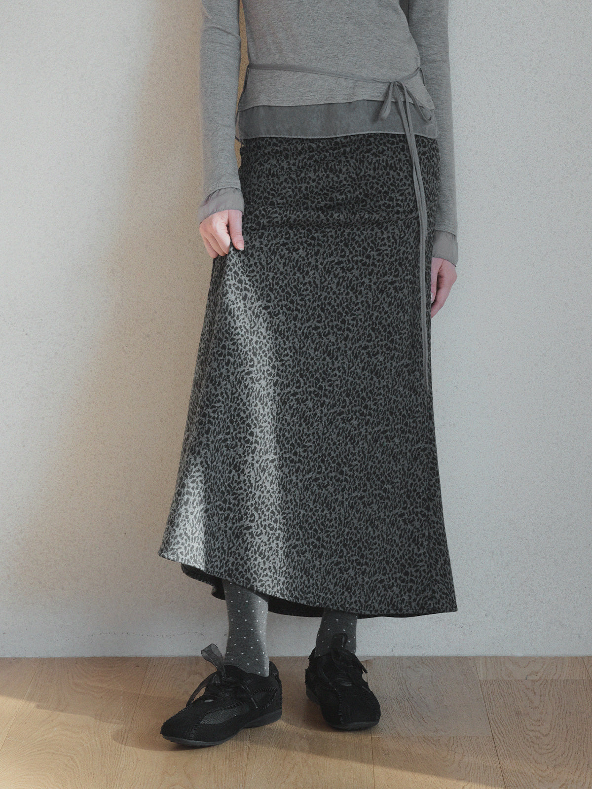 Lentz Leopard Banding Long Skirt