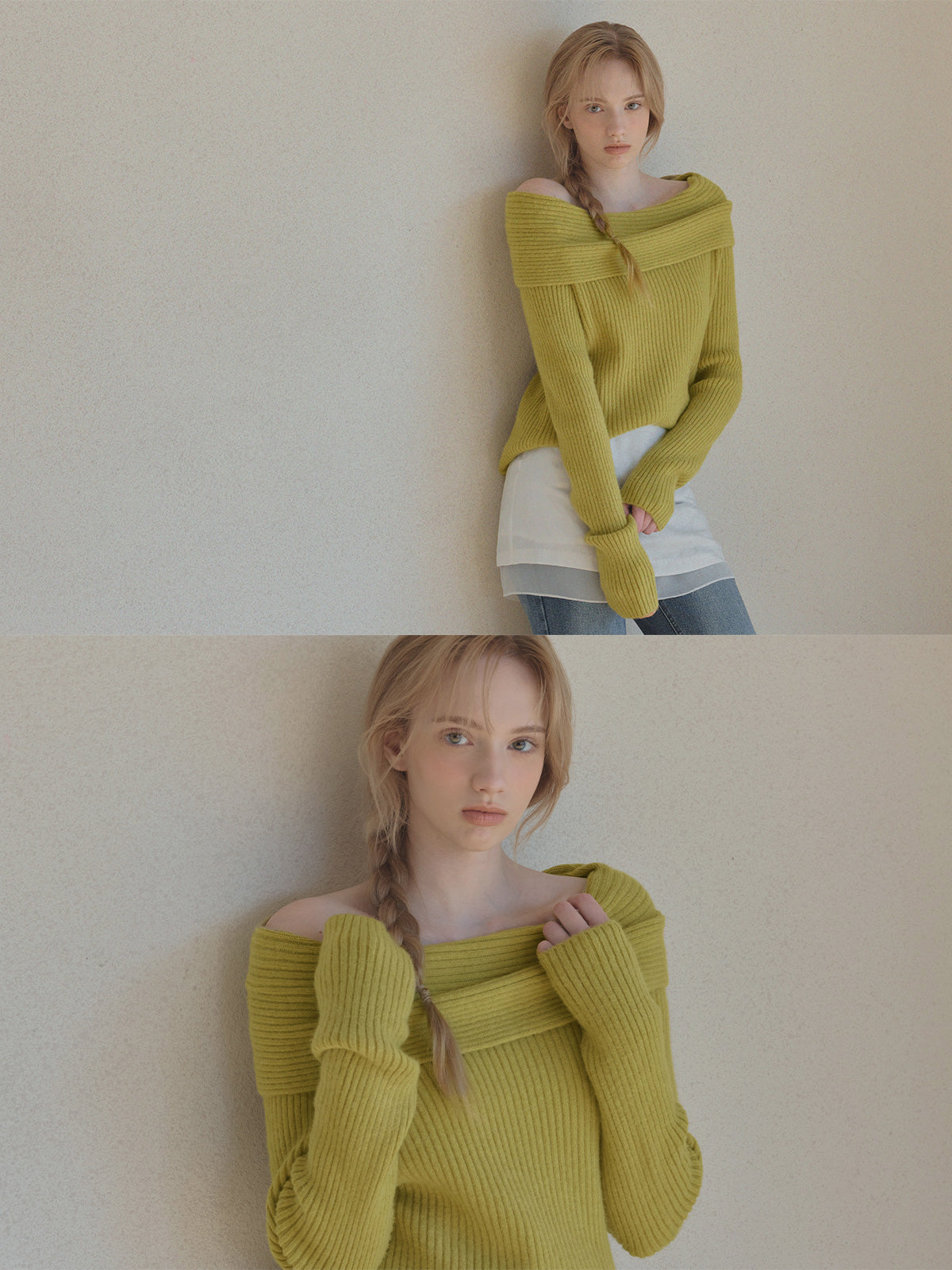 Eldin Off-Shoulder Ribbed Knit