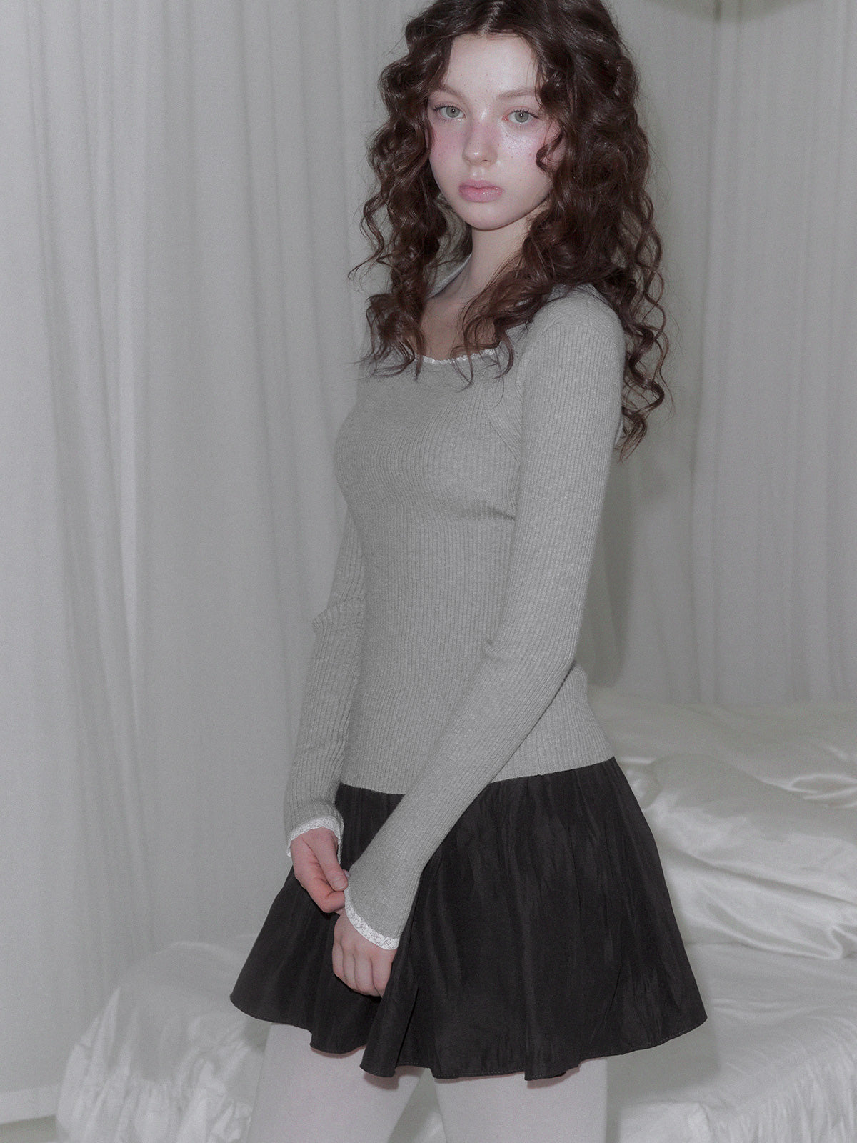 Delvin Lace Bolero Long Sleeve Knit