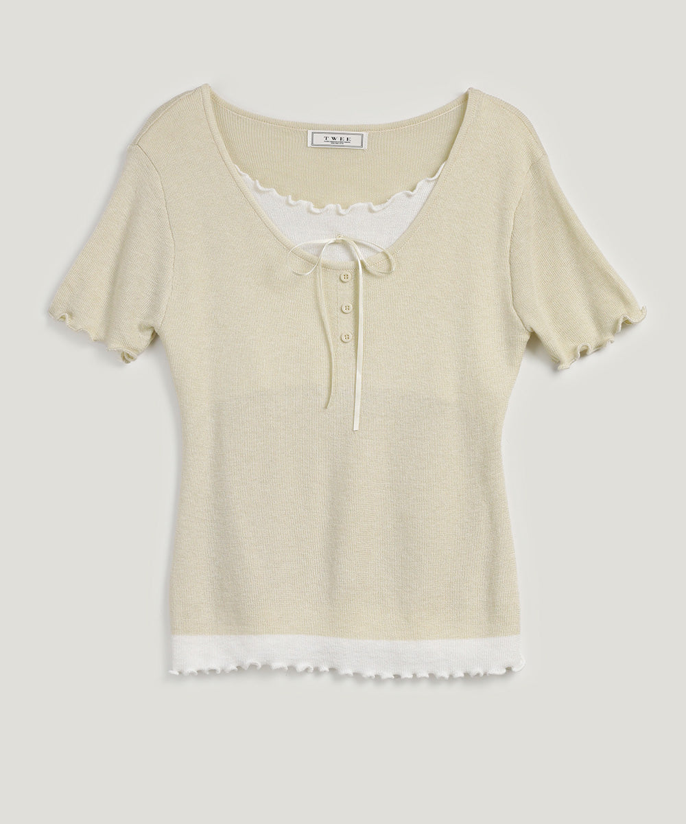Bait layered short-sleeve knit