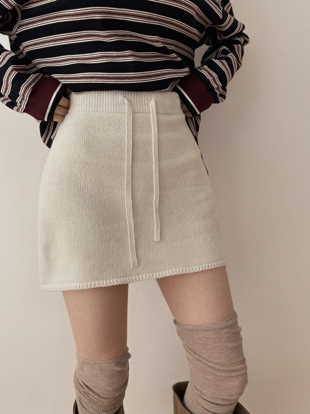 Myutin Banding Knit Mini Skirt