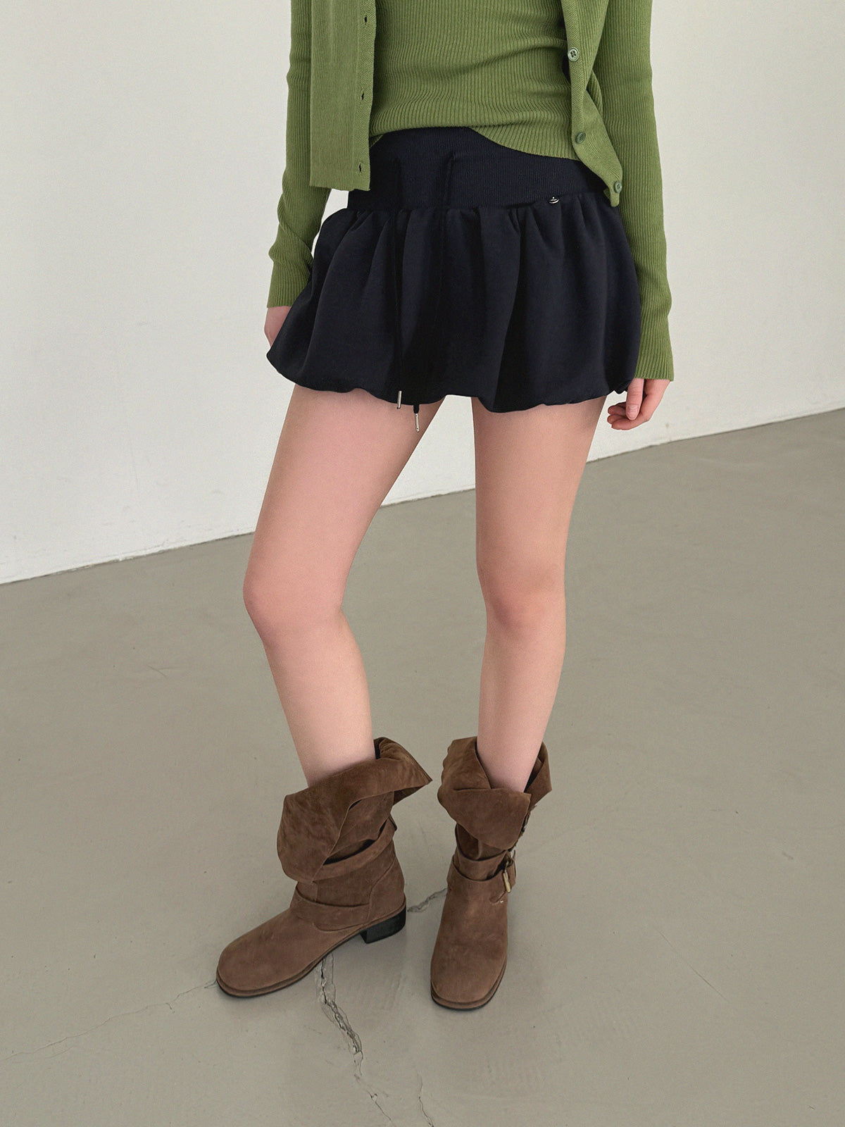 Punk big banding balloon sweat mini skirt