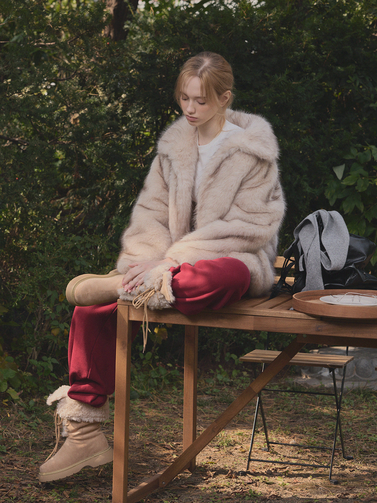 Polton High Neck Soft Fur Jacket