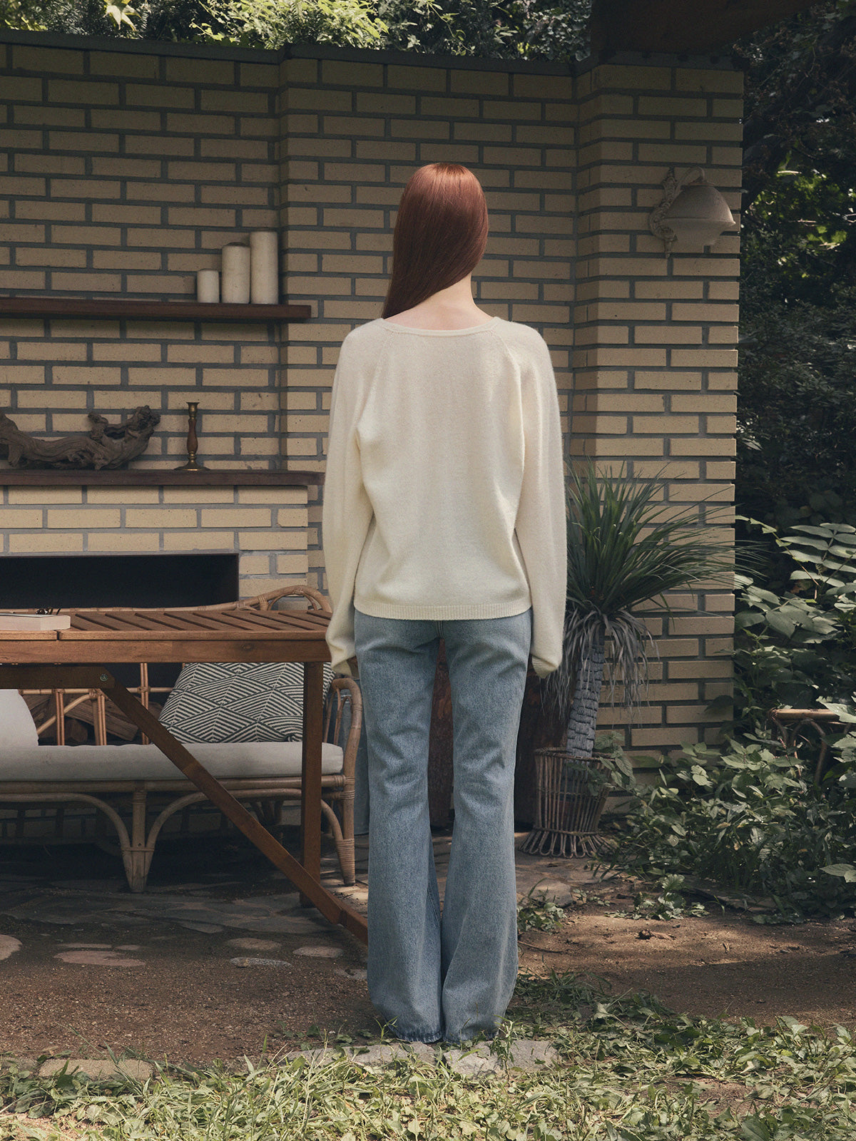 Longc Wool Pastel V-Neck Long-Sleeve Knit