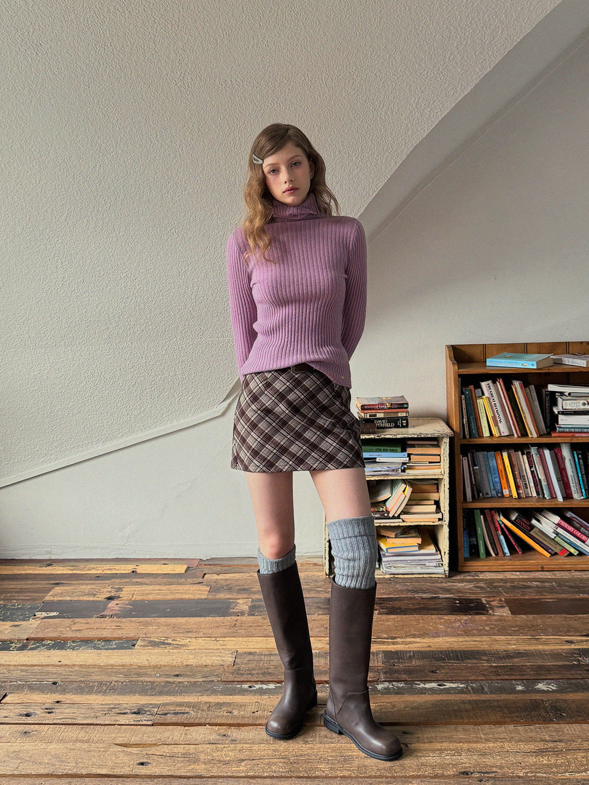 Believe Ribbed Turtleneck Knit Top