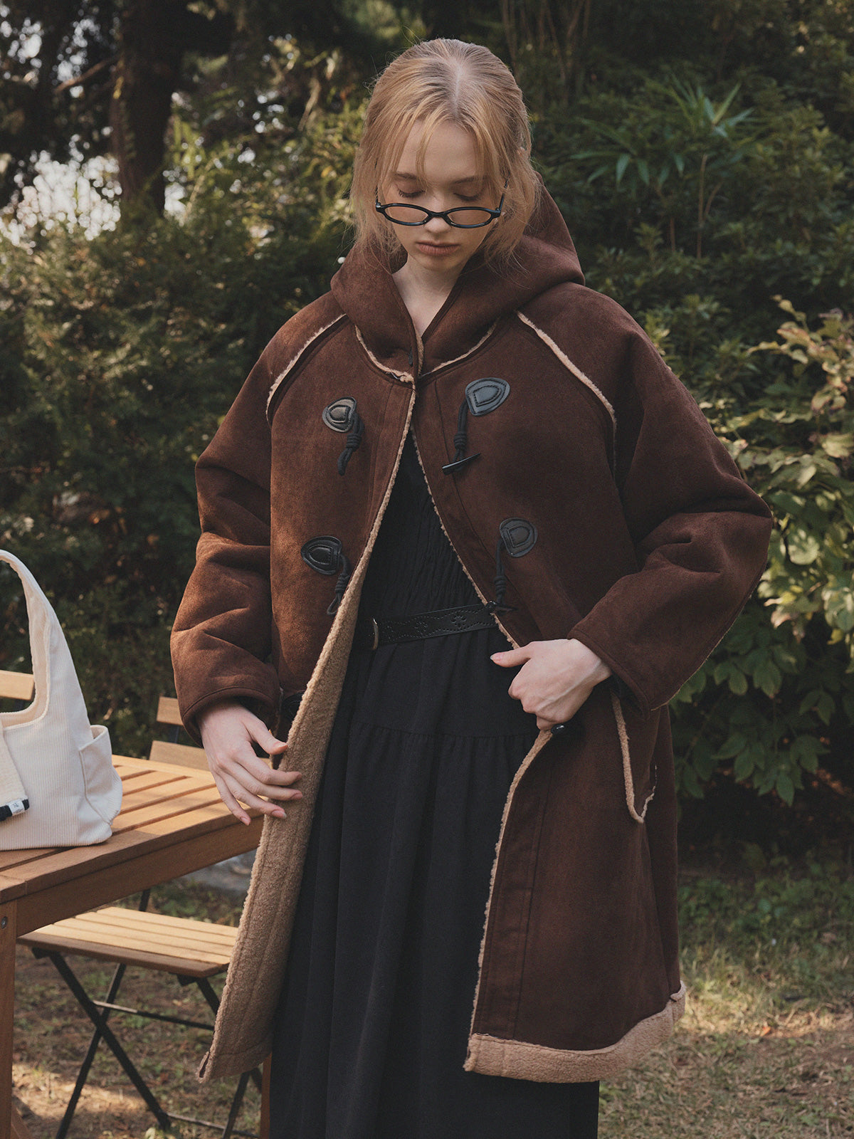 Lecel Corduroy Smock Banding Long Dress