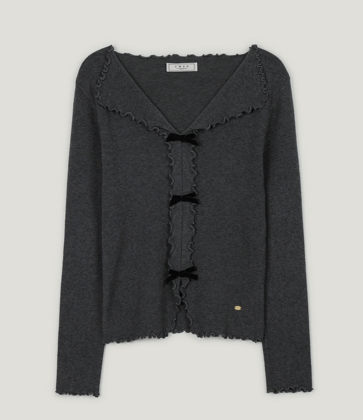 Newb Ribbon Frill Knit Top