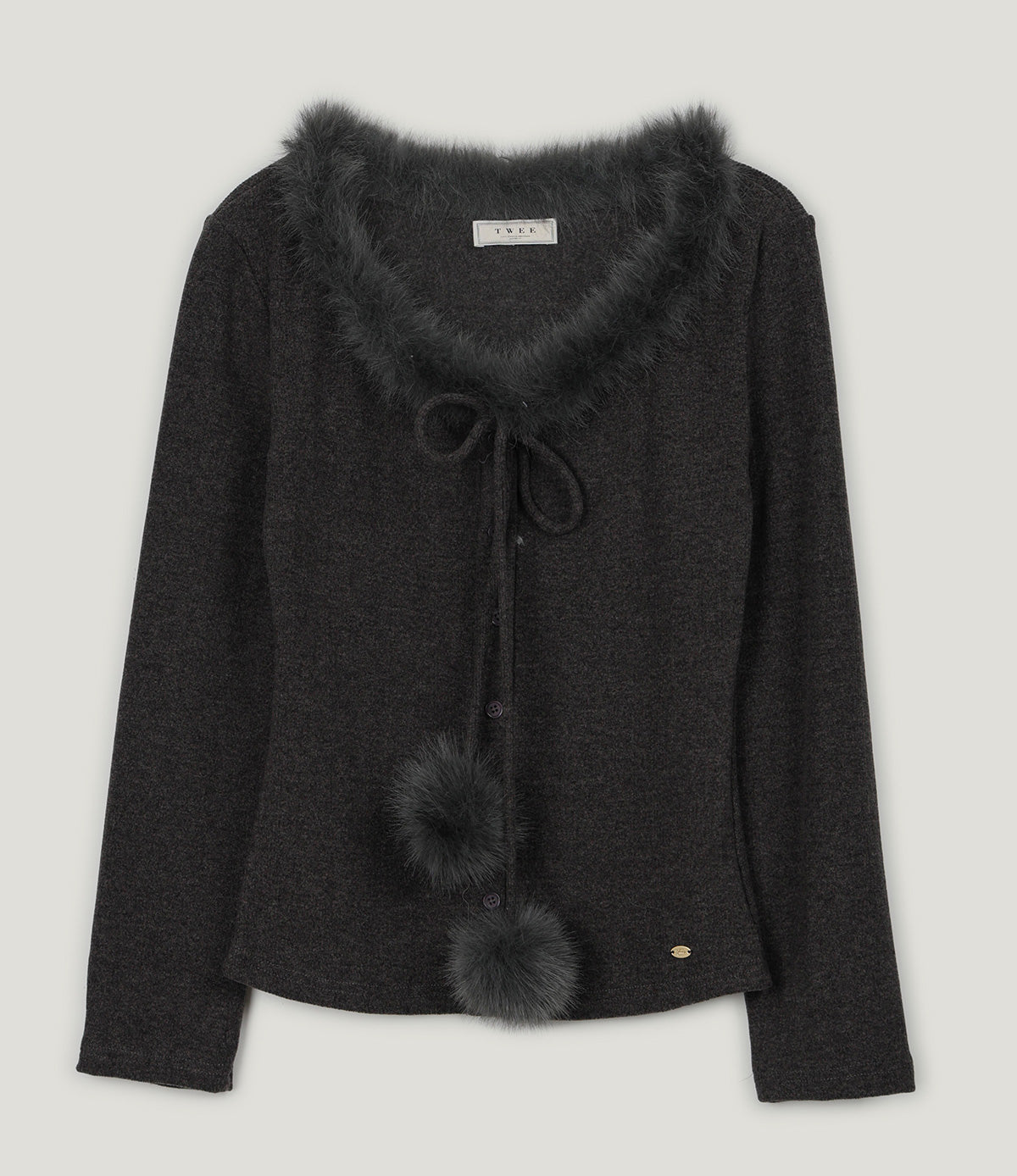 Vinz Fur Pom Long-Sleeve Tee