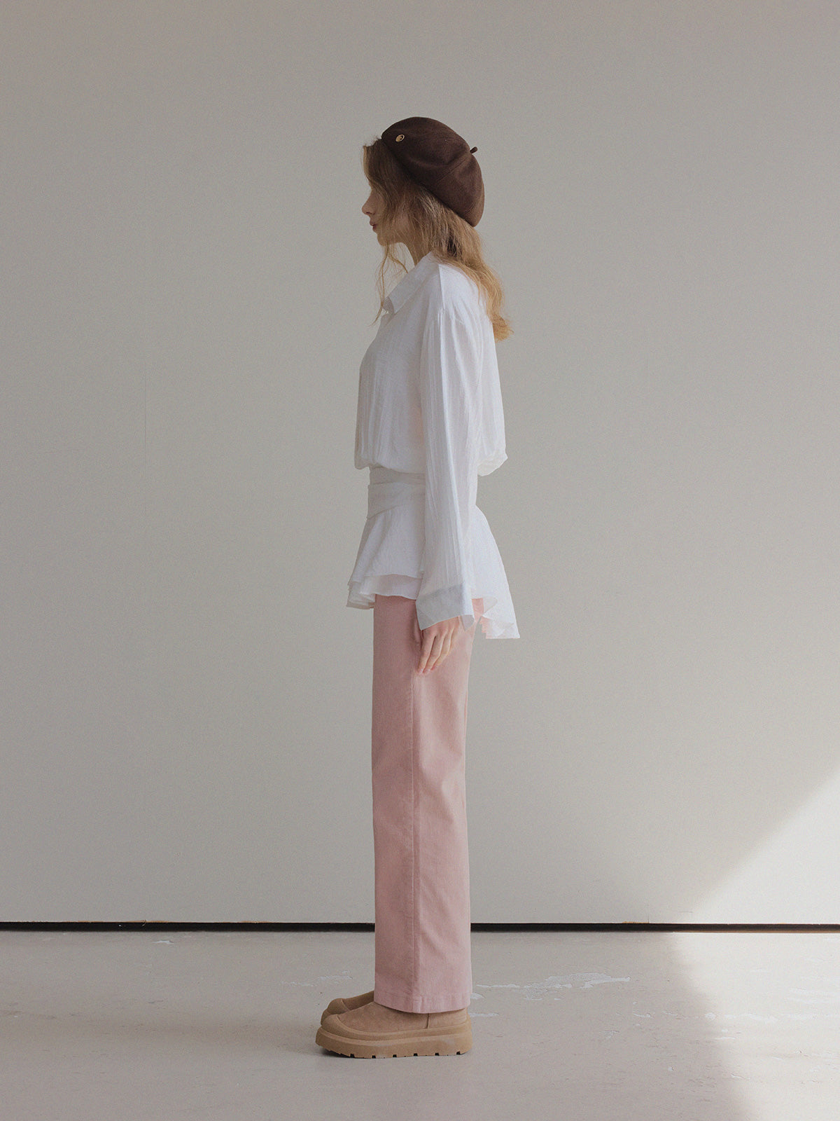 Ponc Shirt Frill Mini Dress