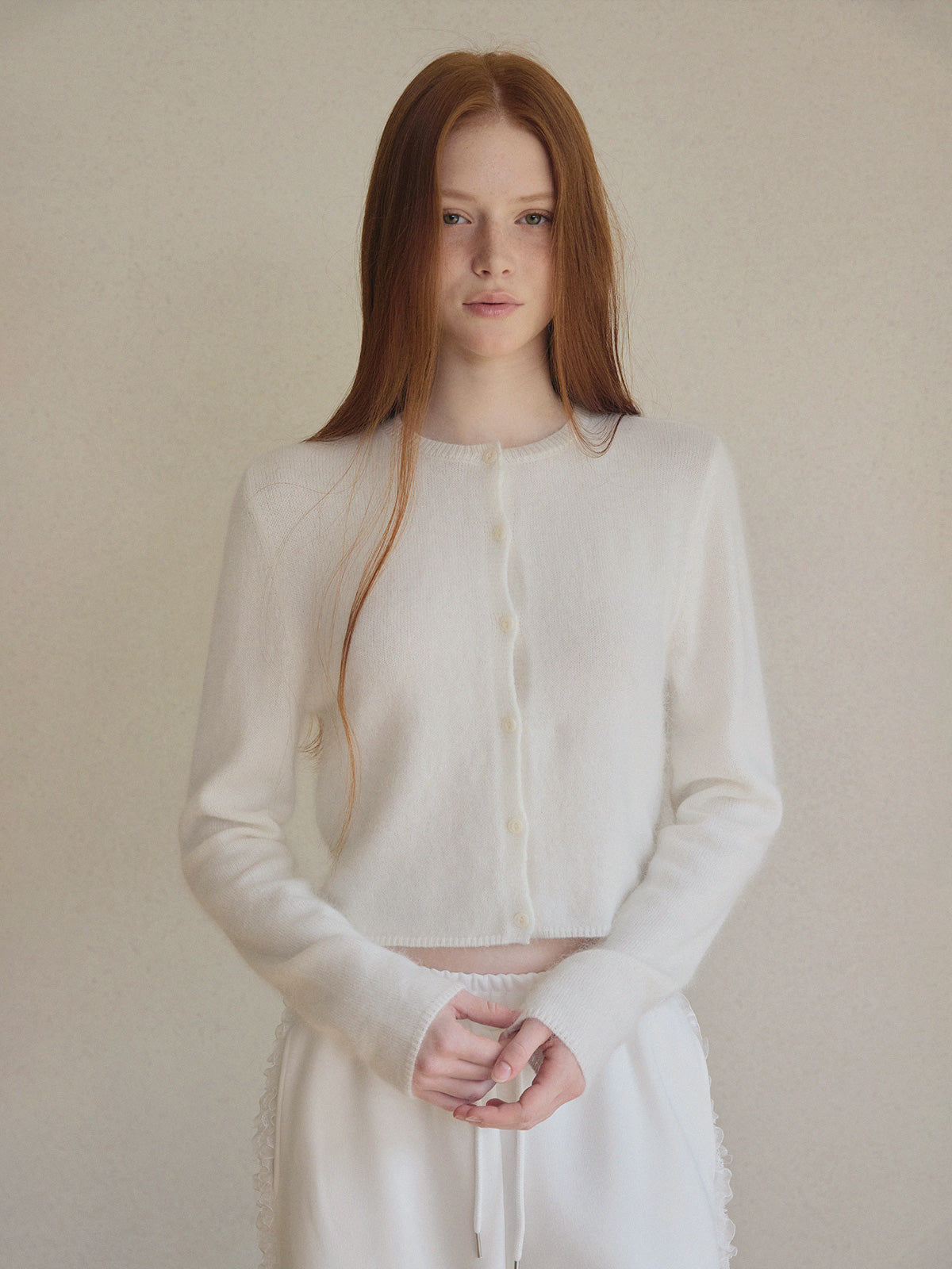 Bedith Hair Round Long-Sleeve Cardigan