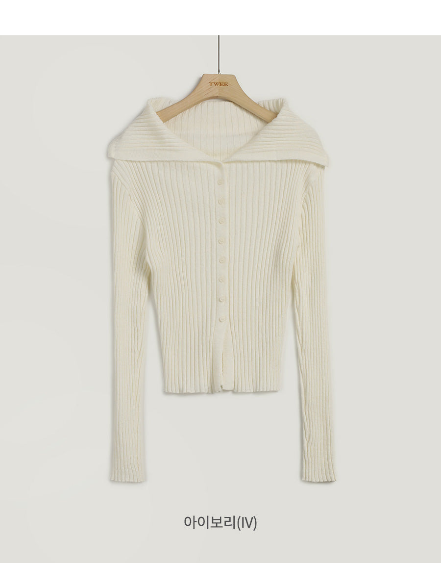 Heim sailor collar ribbed knit