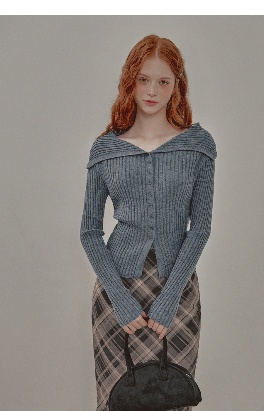 Heim sailor collar ribbed knit