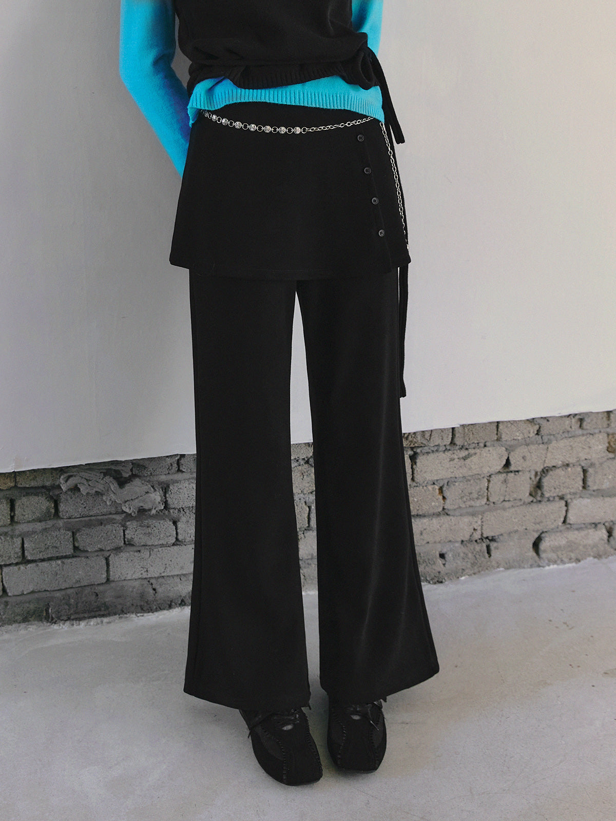 TONES Layered Wrap Skirt Long Pants