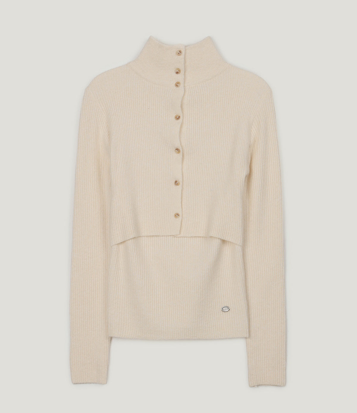 【TWEE】Eiel Layered Collar Long-Sleeve Knit