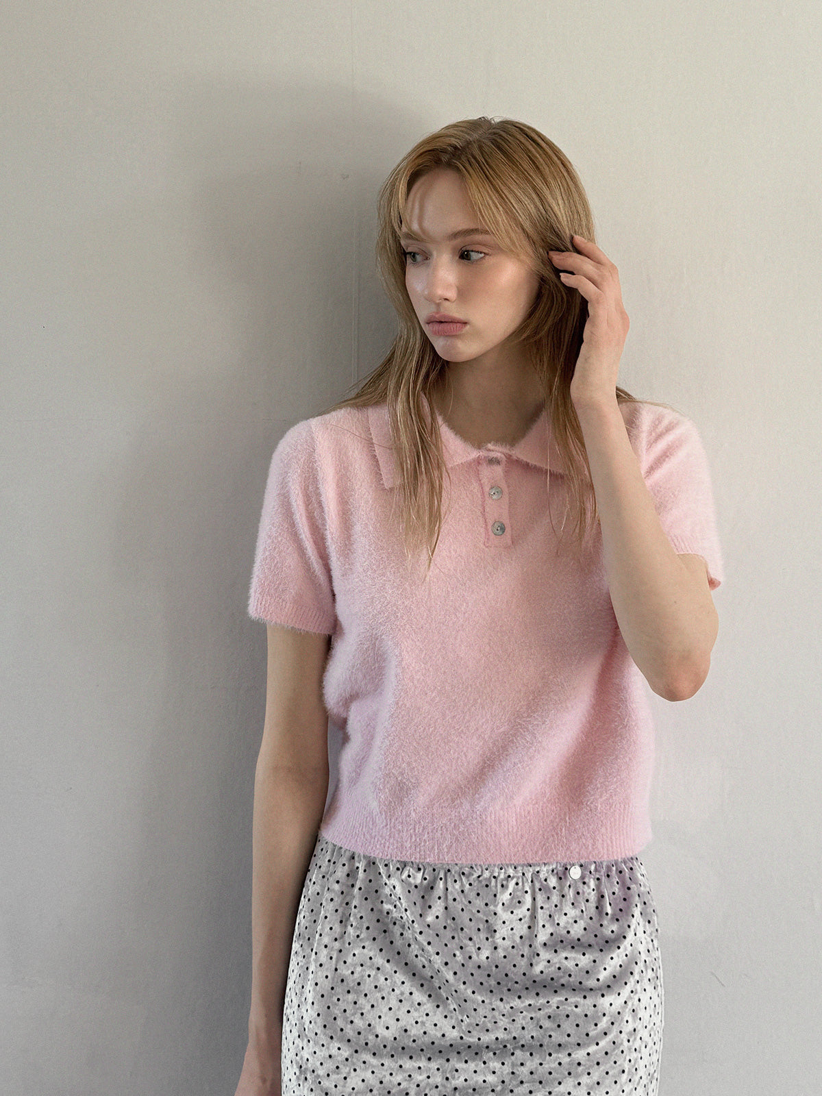 Ribel Soft Collar Knit Tee