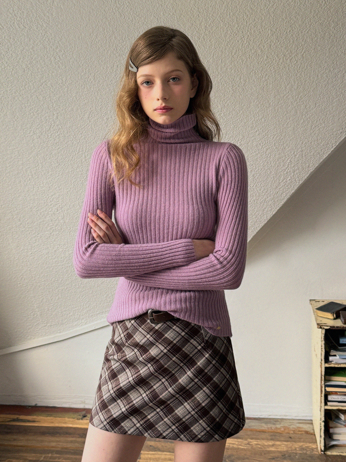 Believe Ribbed Turtleneck Knit Top