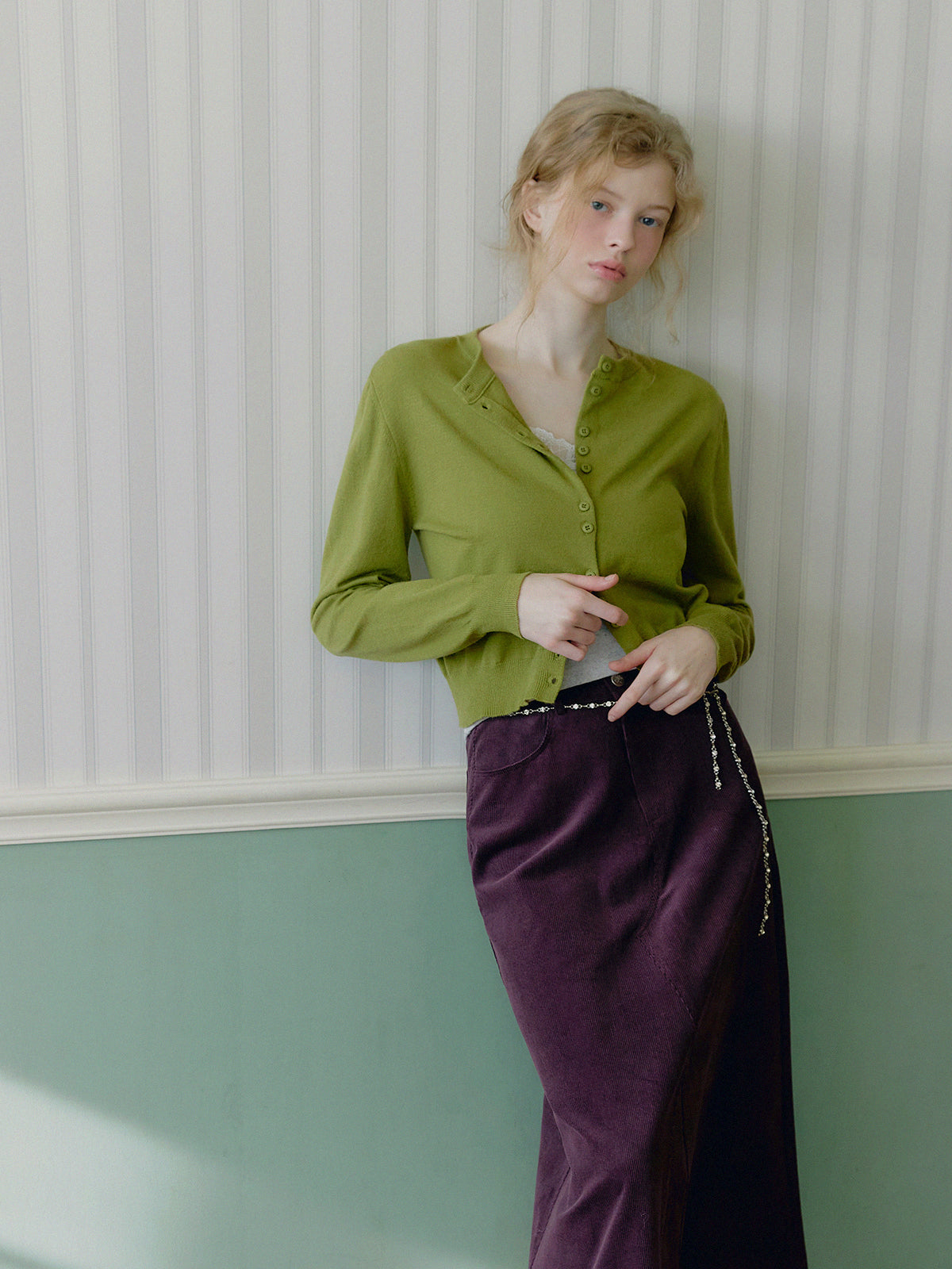 Tudet Corduroy Maxi Long Skirt