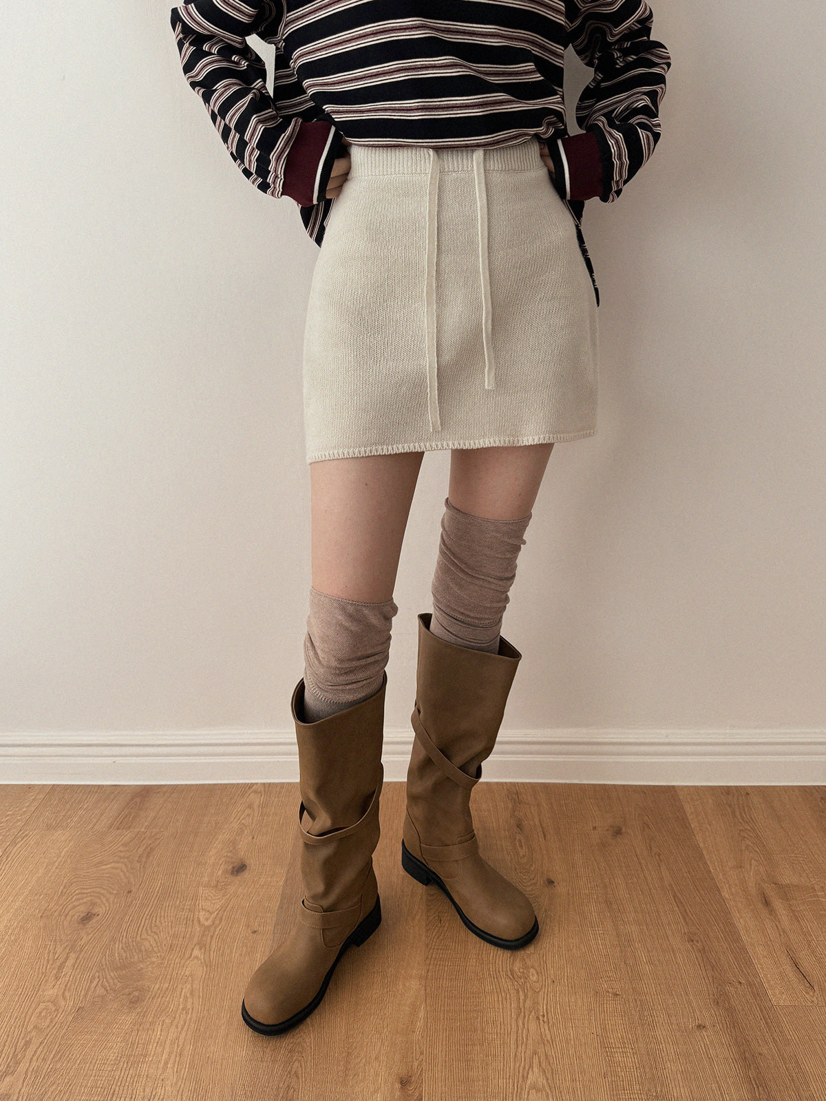 Myutin Banding Knit Mini Skirt