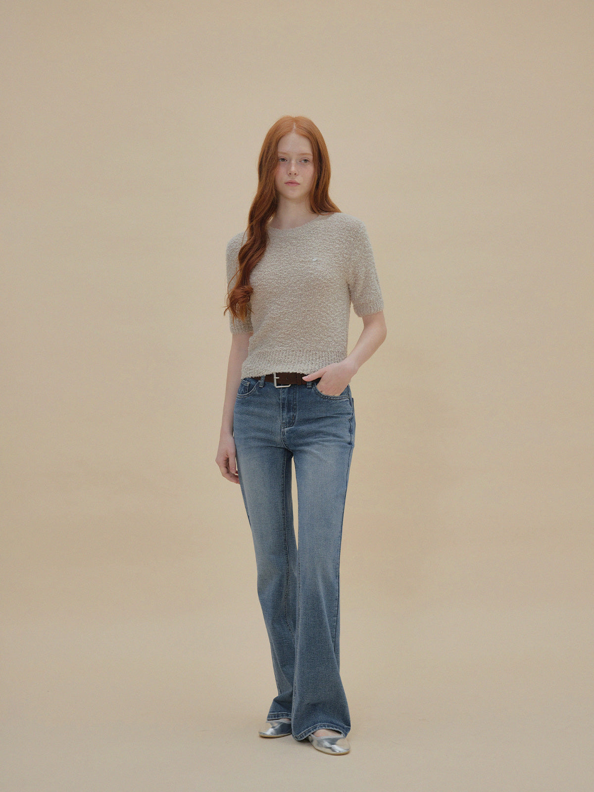【TWEE】Orit Bouclé Short Sleeve Knit
