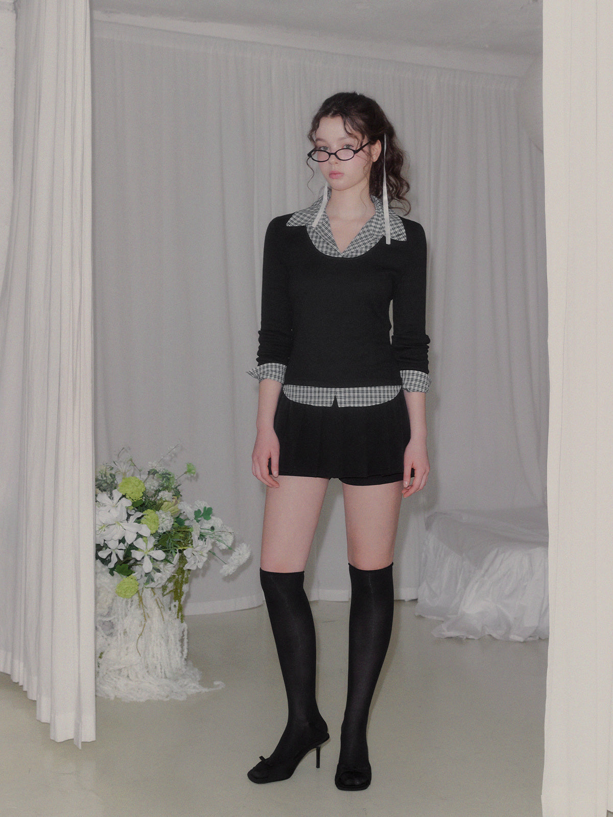 Ellen contrast rib long sleeve t-