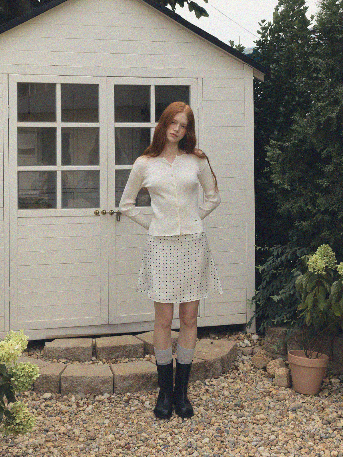 【TWEE】Juvied Button Ribbed Cardigan