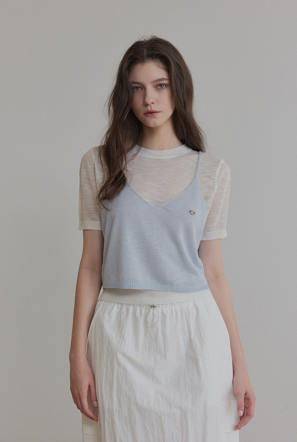 Nihe Colorblock Knit Sleeveless Set