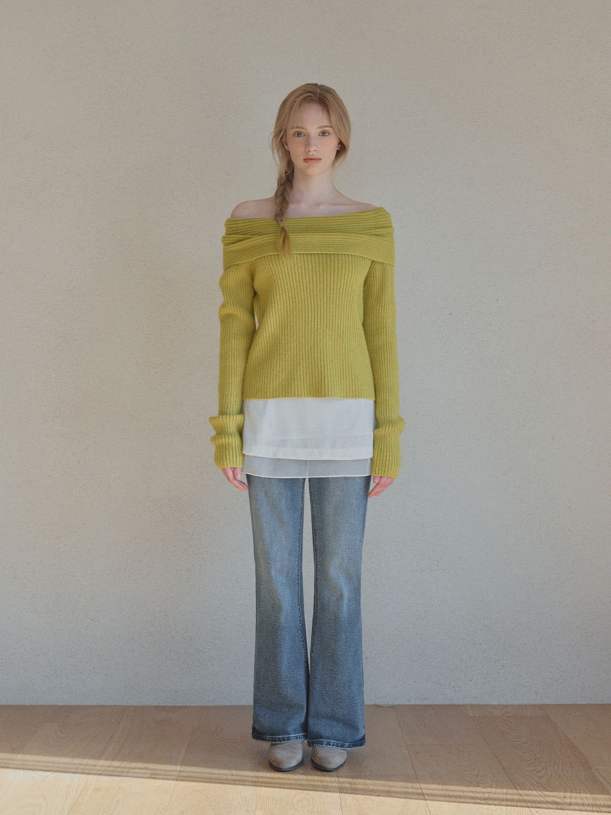 Eldin Off-Shoulder Ribbed Knit