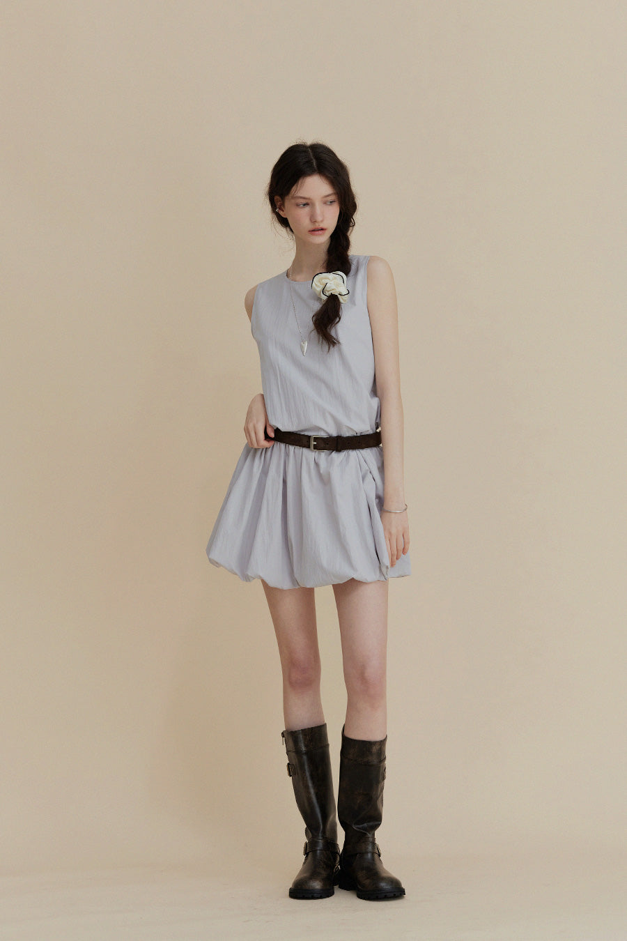 Beckering low rise shirring one piece