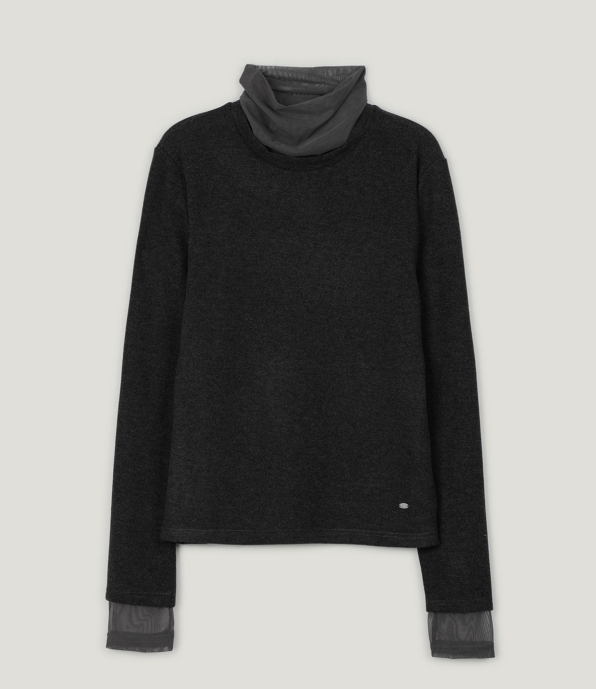 Lume Fleece Sheer Layered Long Sleeve Tee