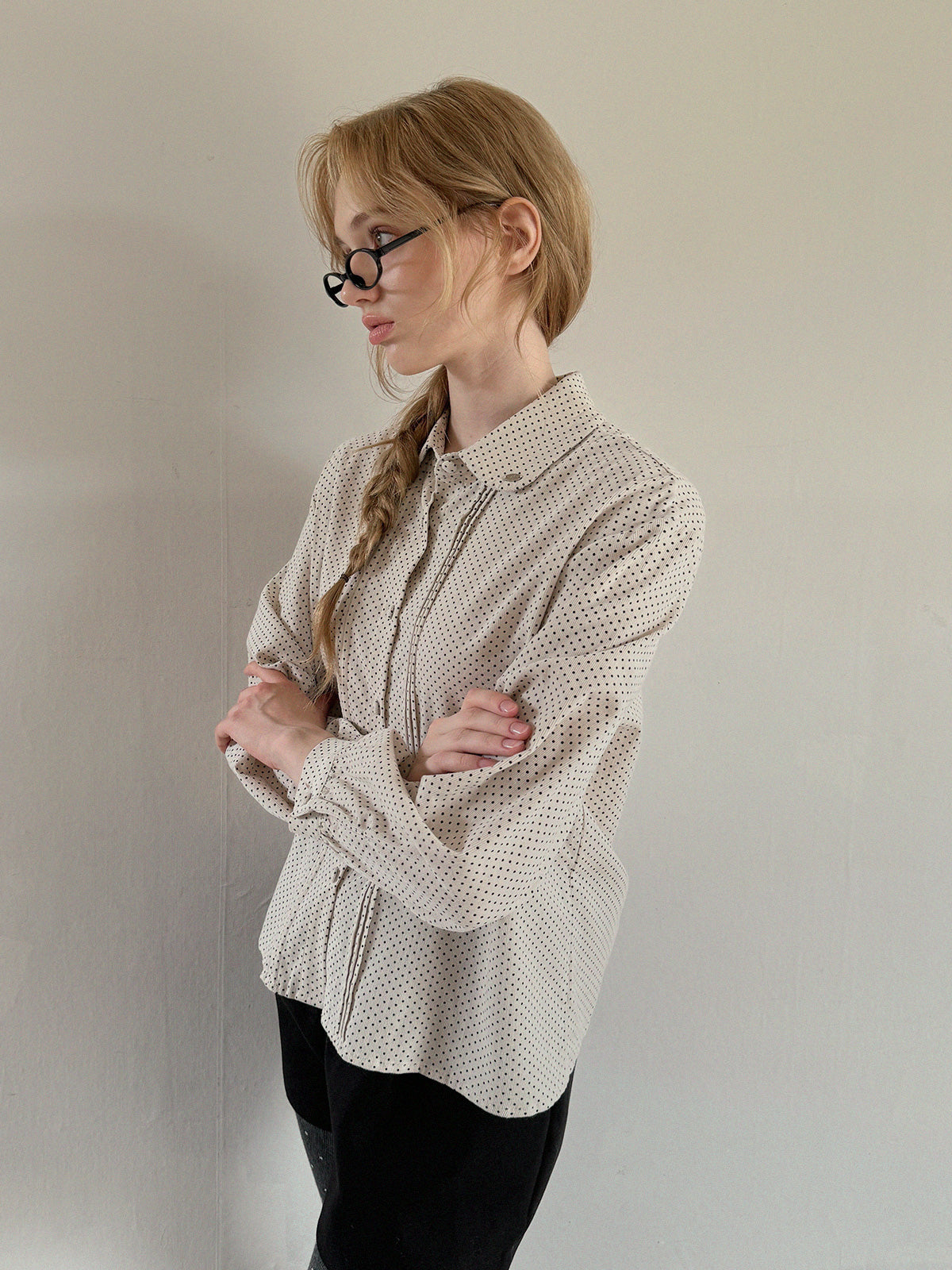 Linzl Dot Pintuck Blouse