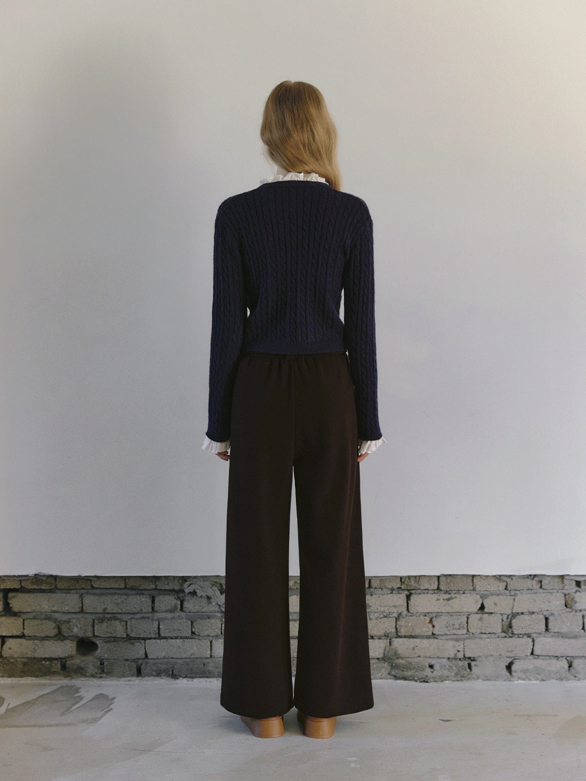 Monen Shirt-Mix Cable Knit Cardigan