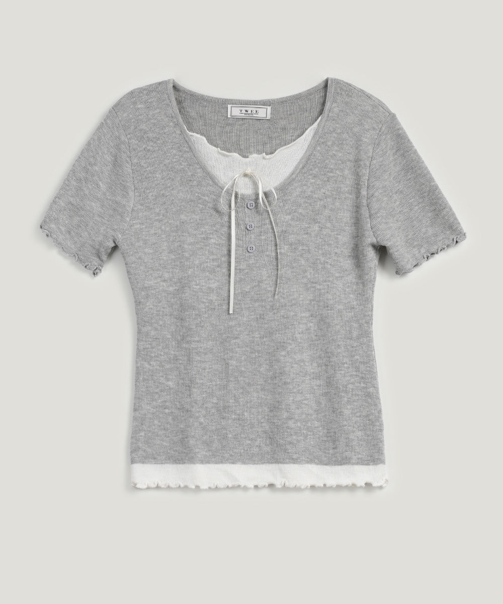 Bait layered short-sleeve knit